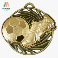 Medalla de fútbol de metal de aleación de zinc en 3D de aleación de diseño libre
